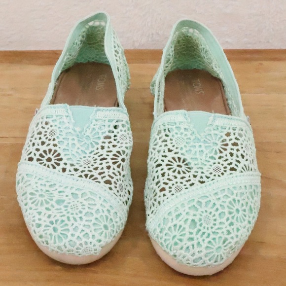 Toms Shoes - Toms Mint Crochet Slip-On Espadrilles